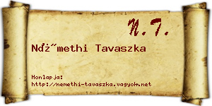 Némethi Tavaszka névjegykártya